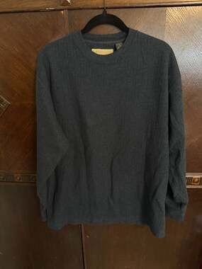 Naturalife Men's Size Large Long Sleeve Ribbed Crewneck Shirt